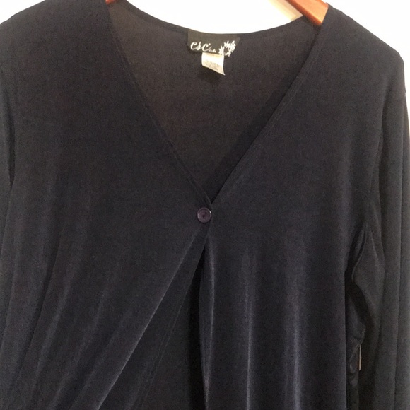 CSC Studio Ladies size 1X Navy Blue Single Button Cardigan - Picture 2 of 6
